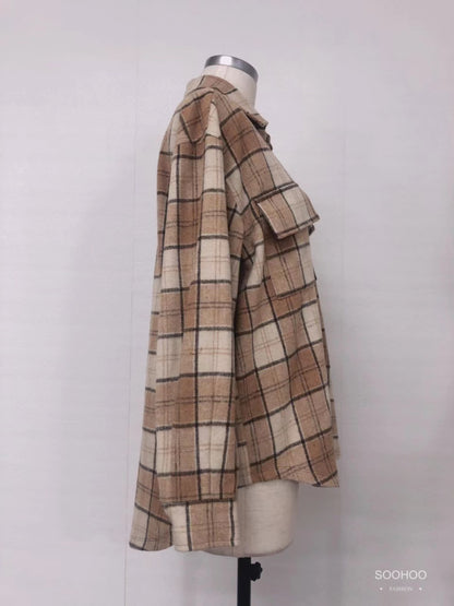 SH1001 Brown checked TOP