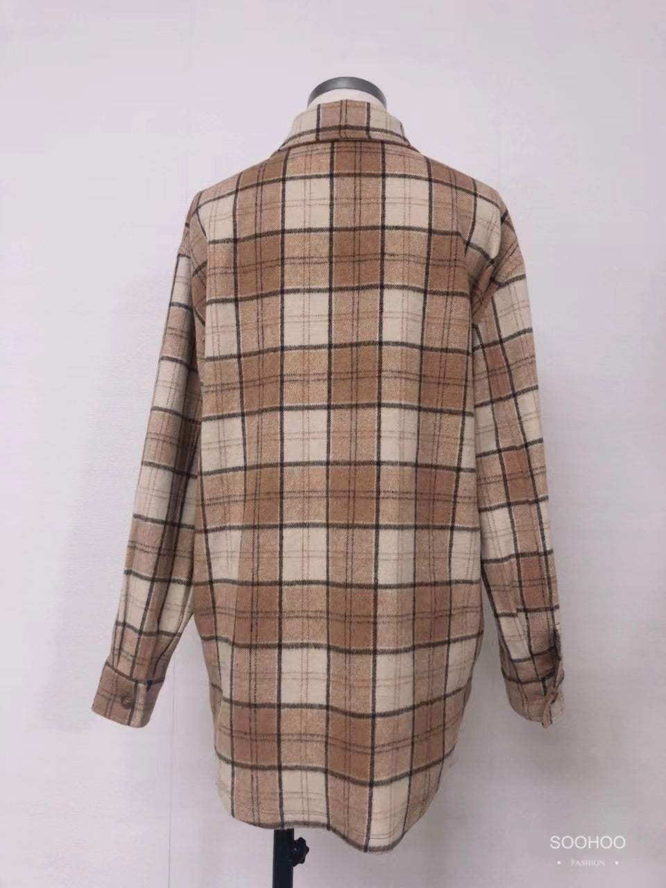 SH1001 Brown checked TOP