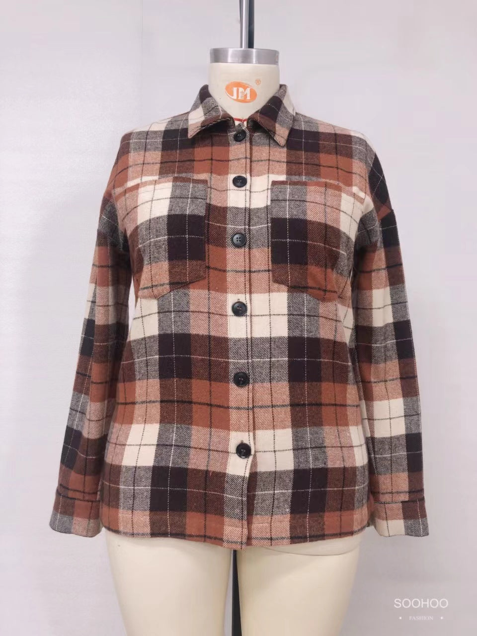 SH1004 Dark red checked top