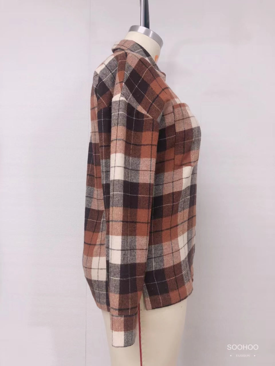 SH1004 Dark red checked top