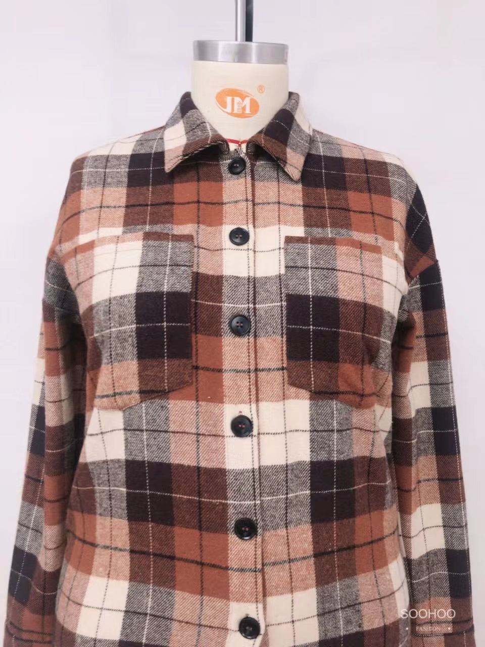 SH1004 Dark red checked top