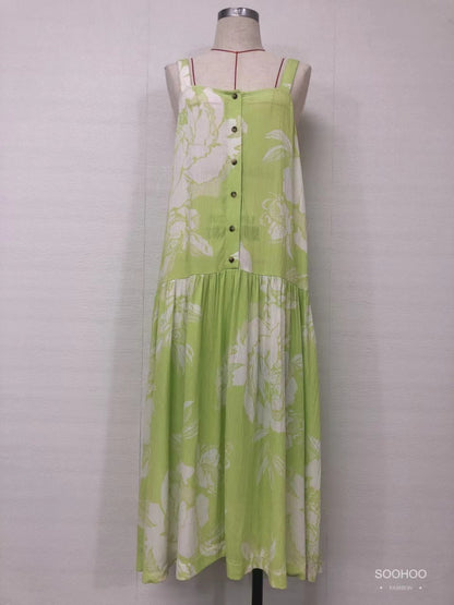 SH2003 Light green dress with large floral print