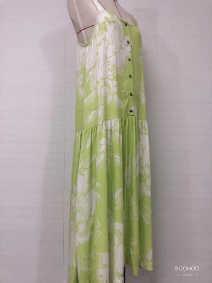 SH2003 Light green dress with large floral print