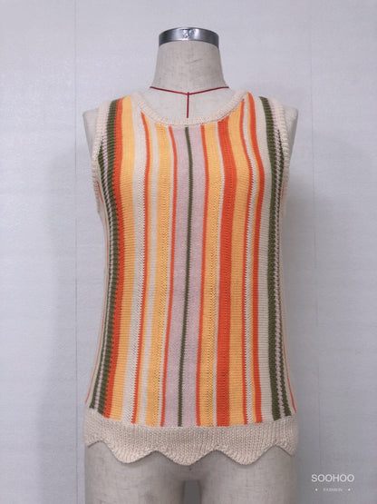 SH3001 Striped vest sweater