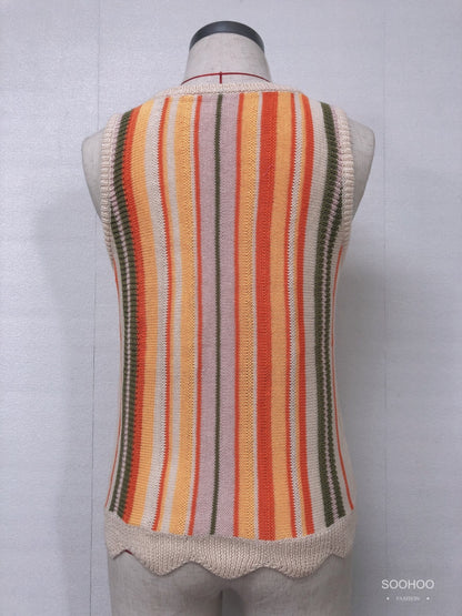 SH3001 Striped vest sweater