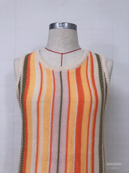 SH3001 Striped vest sweater