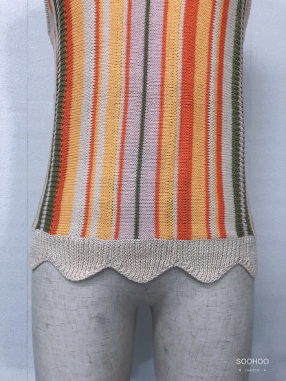 SH3001 Striped vest sweater