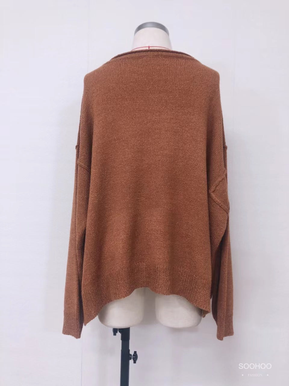 SH3002 Brown patchwork sweater